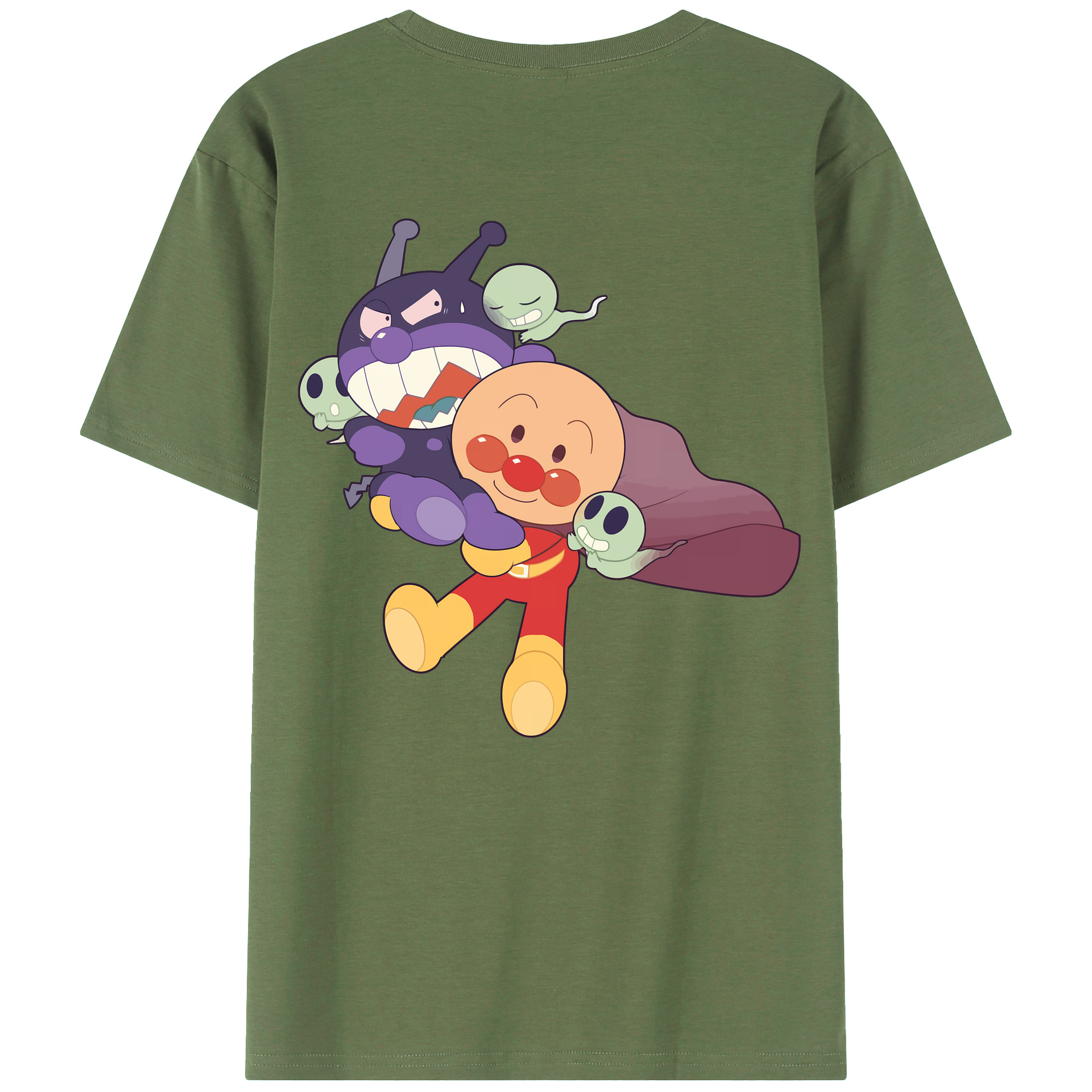 （画像用） アンパンマン Anpanman 綿100％ メンズ半袖Tシャツ（バックプリント） 通気性